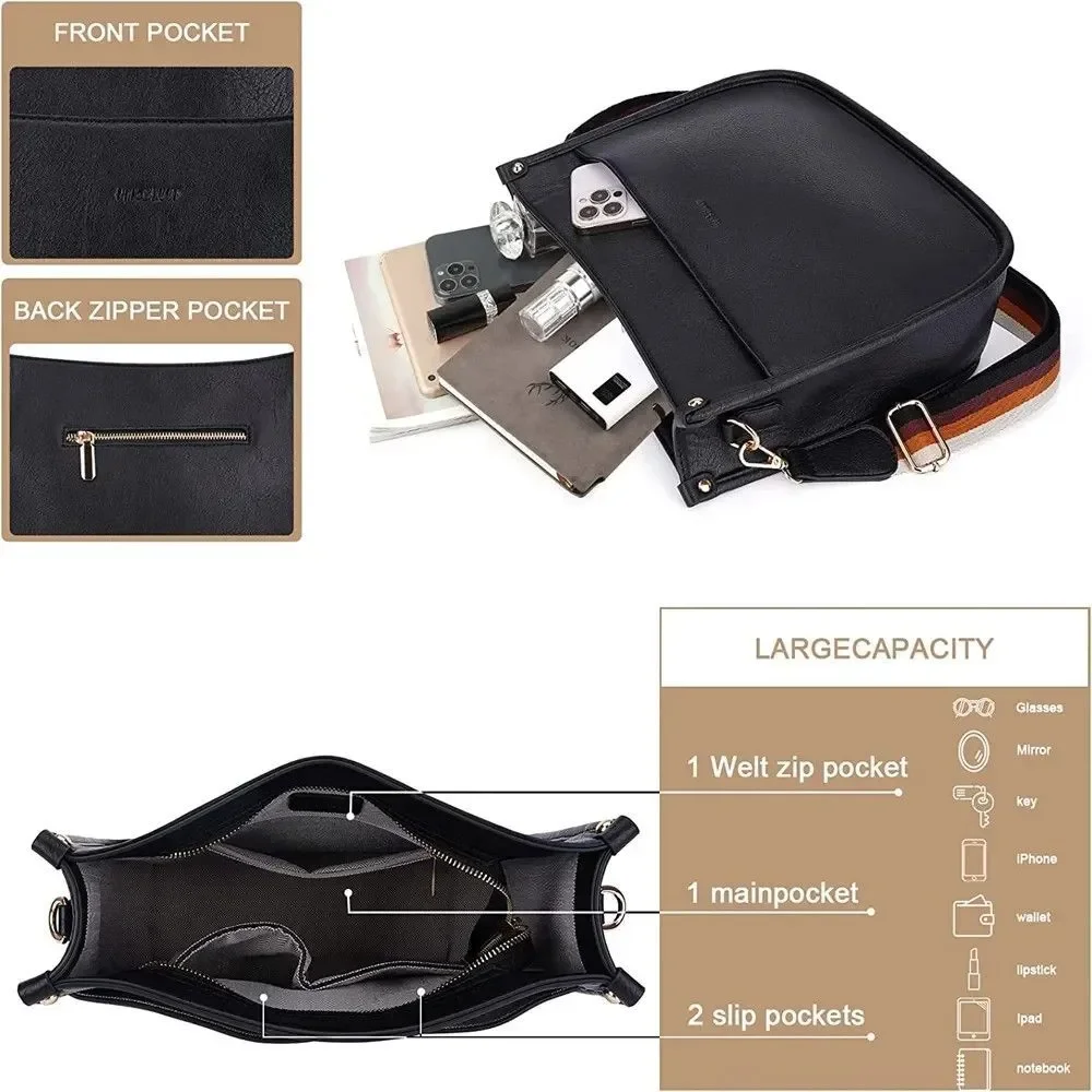 Women's Crossbody Bag Designer Vegan Leather Hobo Purse with 2 Adjustable Straps